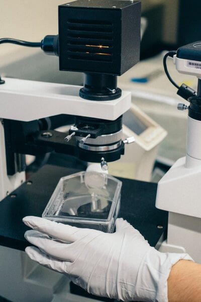 Diagnostic Lab Hand With Glove Holding Tools